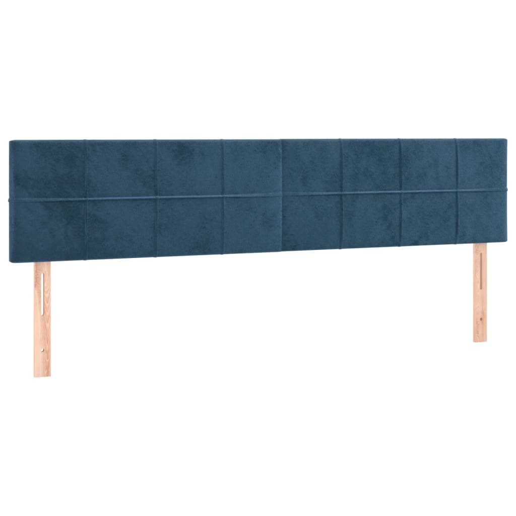 2 db sötétkék bársony fejtámla 80 x 5 x 78/88 cm (346072)