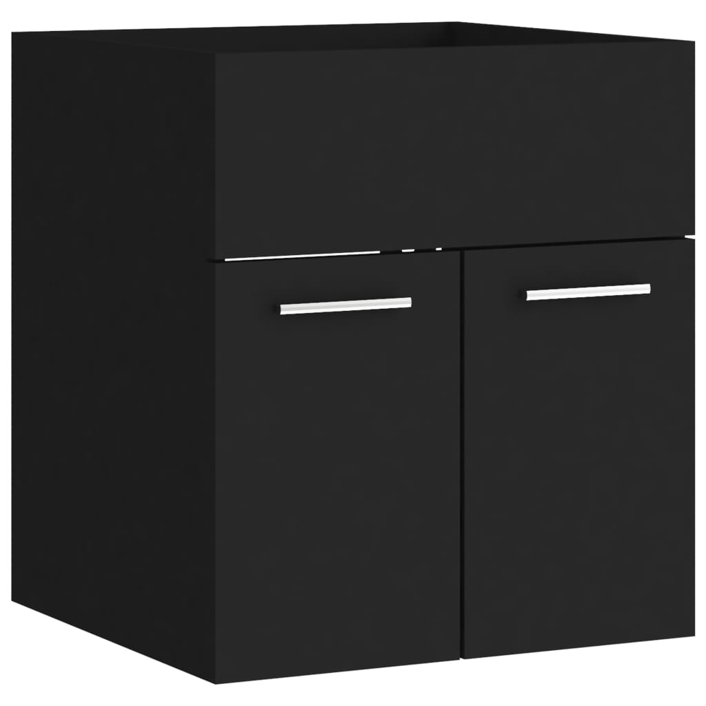 fekete forgácslap mosdószekrény 41 x 38,5 x 46 cm (804639)