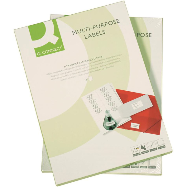 Etiqueta Adhesiva Q-connect Kf10645 -tamaão 70x35 Mm Fotocopiadora Laser Ink-jet Caja Con 100 Hojas Din A4