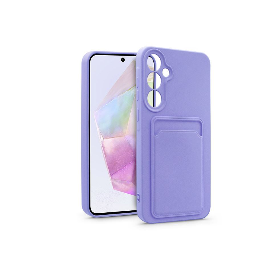 Haffner Card Case Samsung SM-A356 Galaxy A35 5G szilikon tok kártyatartóval lila (HF271649) (HF271649)