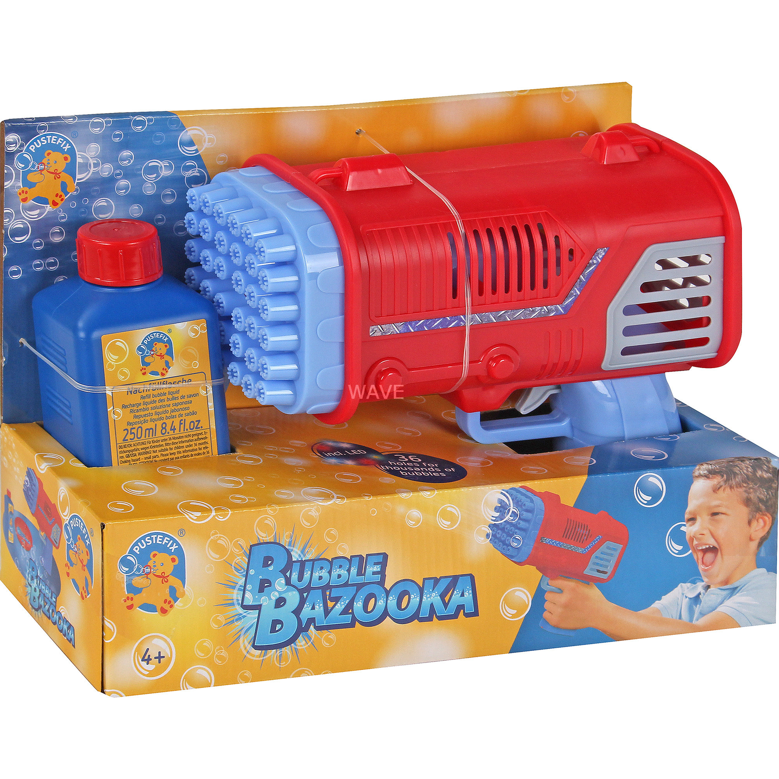 Pustefix Bazooka Buborékfújó pisztoly LED fénnyel 250ml (420869642)