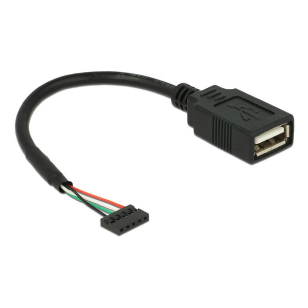 USB 2.0 kábel s 2,00 mm 5-pinovou lištou > USB 2.0 A samica 15cm Delock