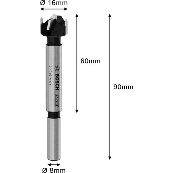Bosch Accessories 2608901846 Zsanérlyuk lyukasztó 16 mm 1 db