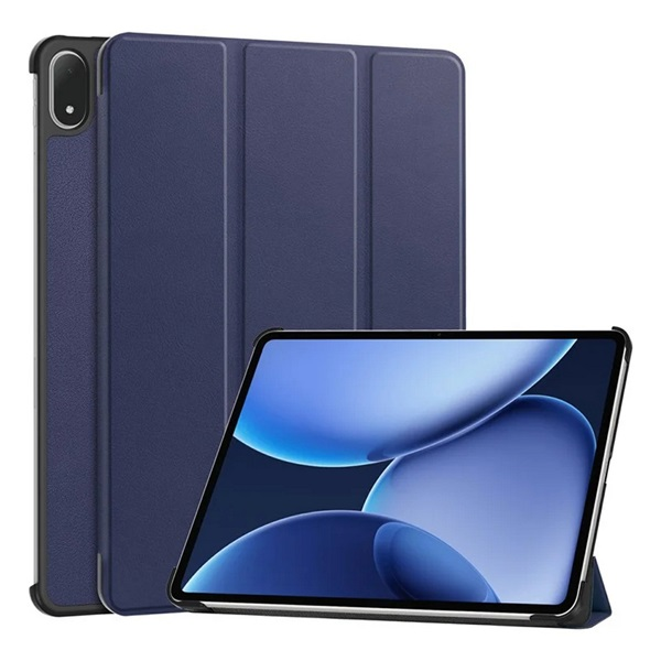Tok álló, bőr hatású (aktív FLIP, oldalra nyíló, TRIFOLD, asztali tartó) SÖTÉTKÉK OnePlus Pad 3 "Gigapack csomagolás" (GP-171808)