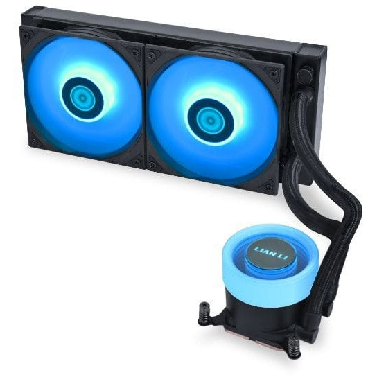 Lian Li GA II Lite RGB - AiO vízhűtőrendszer, 240mm, nagy teljesítményű, 3800rpm, fekete (GA2L24RB)