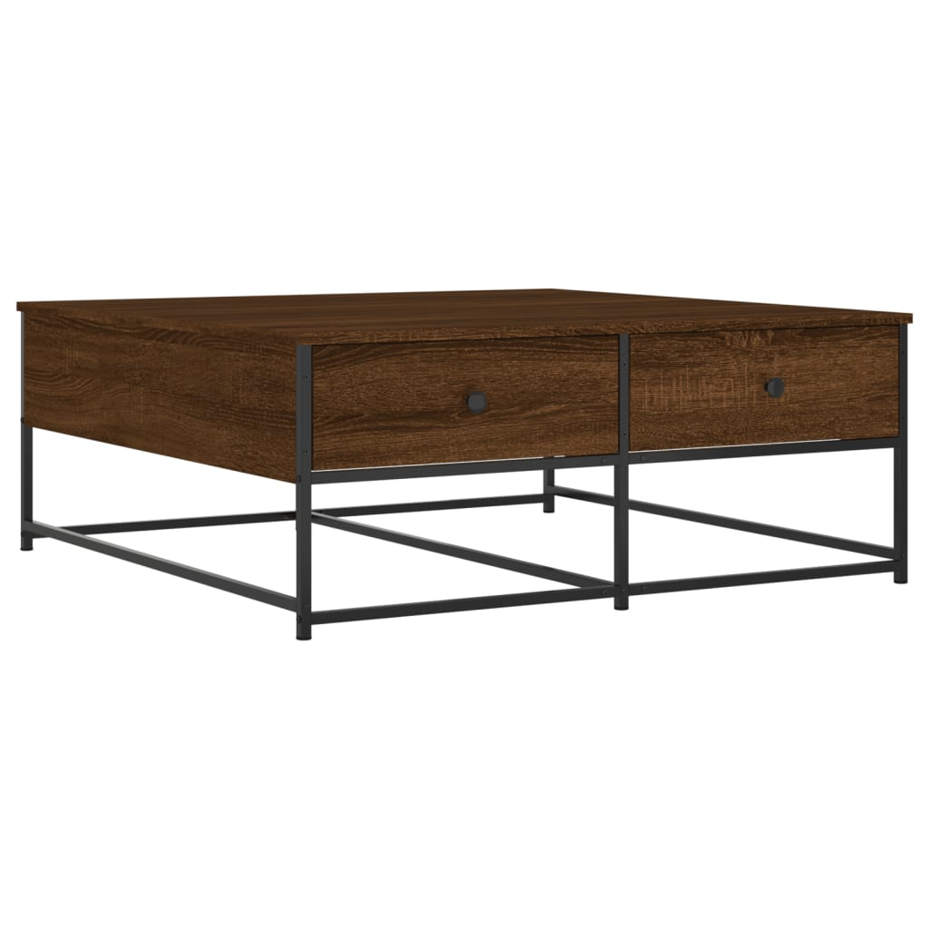 barna tölgyszínű szerelt fa dohányzóasztal 100 x 99 x 45 cm (835298)