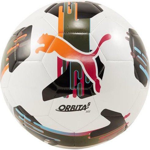 Puma Orbita 6 Ms Puma White-többszínű futballlabda, 4-es méret, fehér/többszínű