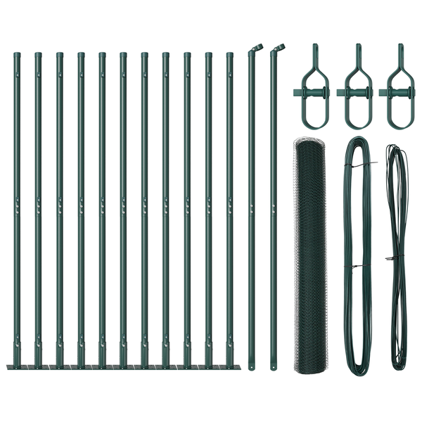 Set de Împrejmuire Set de 2 Verde Pădure Metal, Strat de Plastic
