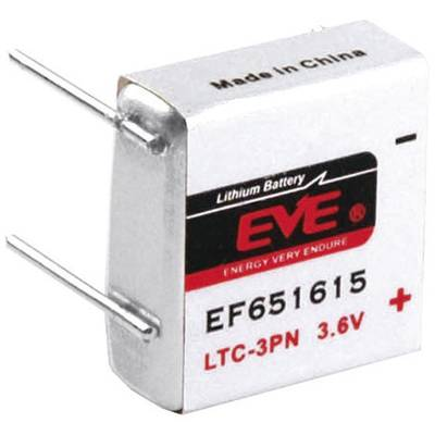 LTC-3PN lítium elem, forrasztható, 3,6V 400 mAh, 17,8 x 16,85 x 14,6 mm, EVE EF651615 (232541)