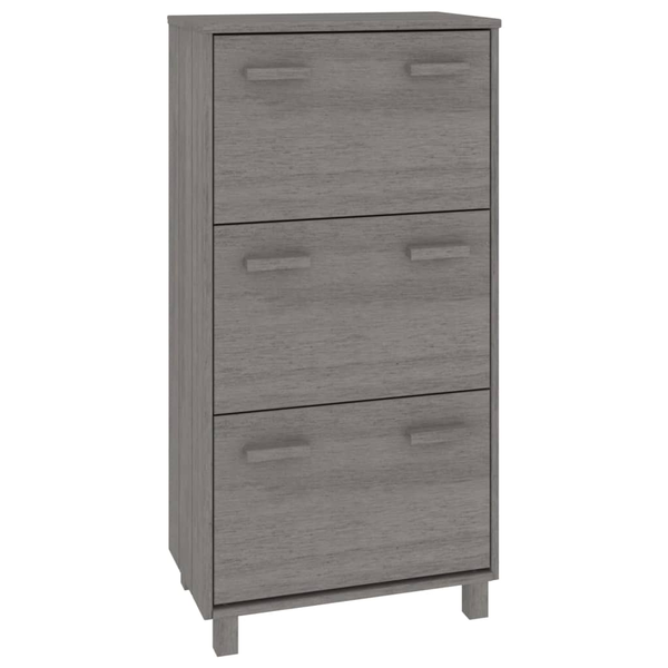 HAMAR világosszürke tömör fenyőfa cipőszekrény 59,5x35x117 cm