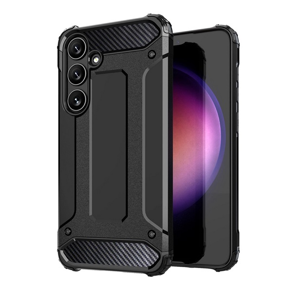 gigapack Defender szilikon telefonvédő (ütésállóság, légpárnás sarok, fémhatás) FEKETE Samsung Galaxy S25 (SM-S931) 