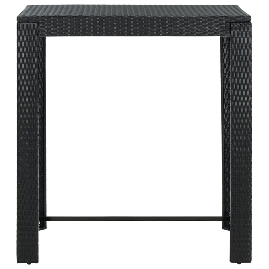 fekete polyrattan kerti bárasztal 100 x 60,5 x 110,5 cm (45874)