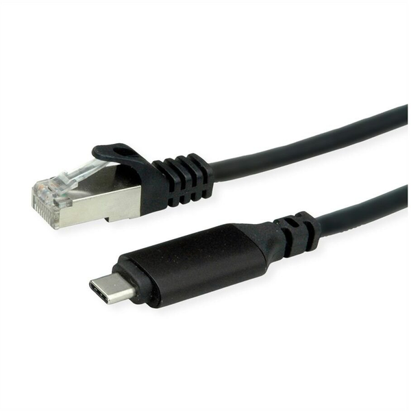 ROLINE USB 3.2 Gen 2 Typ C zu Gigabit Ethernet Konverterkabel schwarz 5m