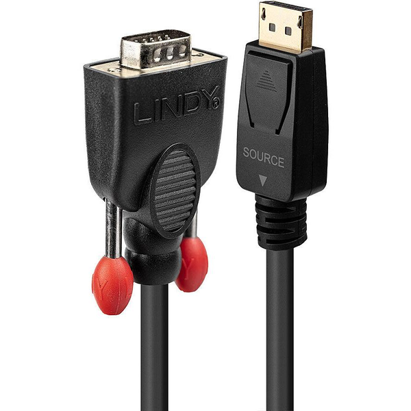 Lindy 41942 videokabel adapter 2 m VGA (D-Sub) DisplayPort Sort
