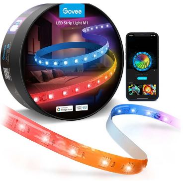 Смарт LED лента Govee M1 RGBIC+ H61E1, Wi-Fi, Bluetooth, Синхронизиране с музика, 60LED/m, Бяла и цветна светлина, 5 м, Енергиен клас G