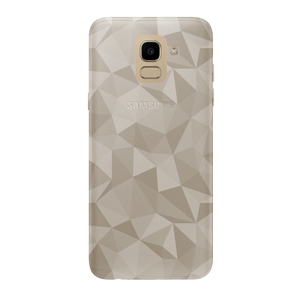 Szilikon telefonvédő (3D, gyémánt minta) FÜSTSZÍNŰ [Samsung Galaxy J6 (2018) SM-J600F] (5996457795369)