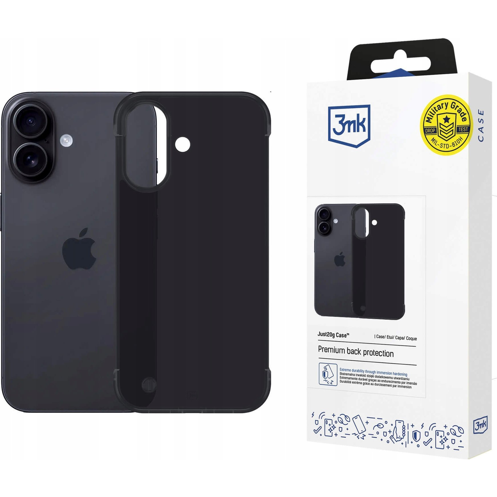 3mk Just20g Matt Tok iPhone 16 Plus - Fekete