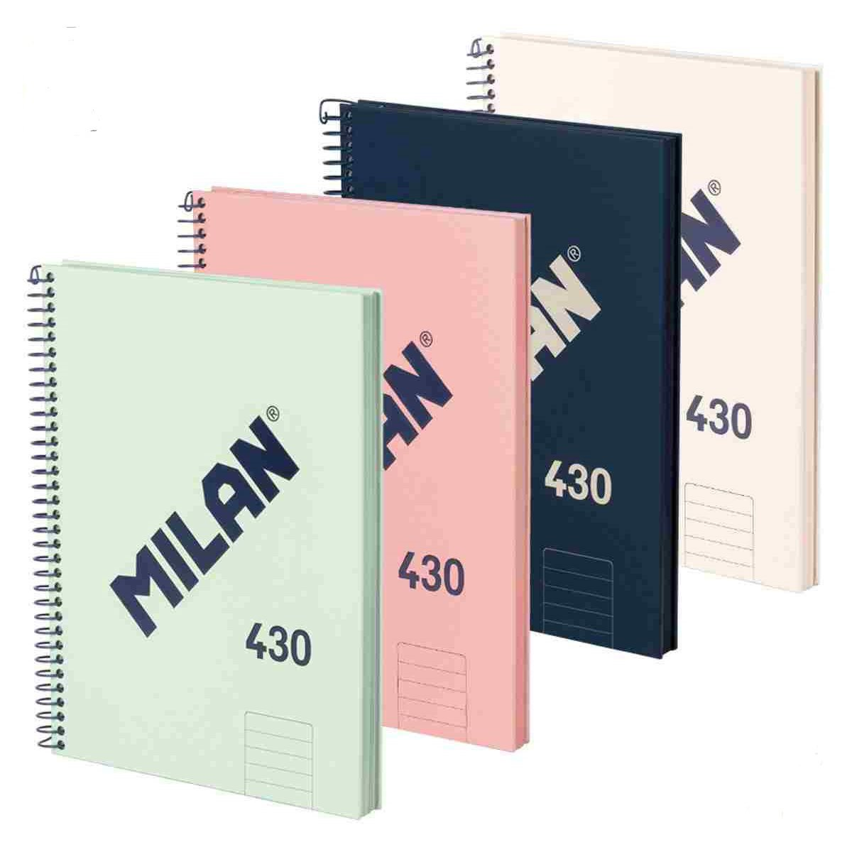 MILAN ring binder A5 with lined paper, mix of colours - pack of 4 (MI57152E80X4 )