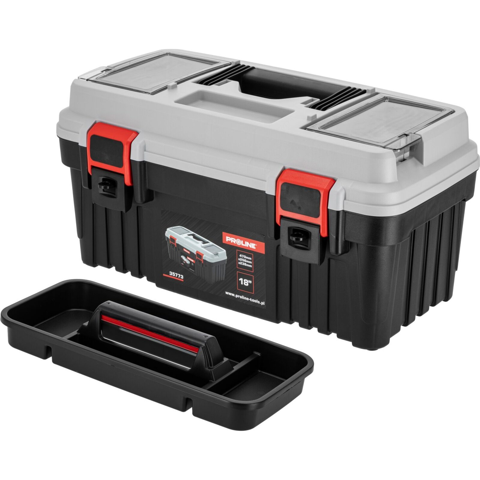 Szerszámosláda 2 Konzollal, 470 x 256 x 238, Proline