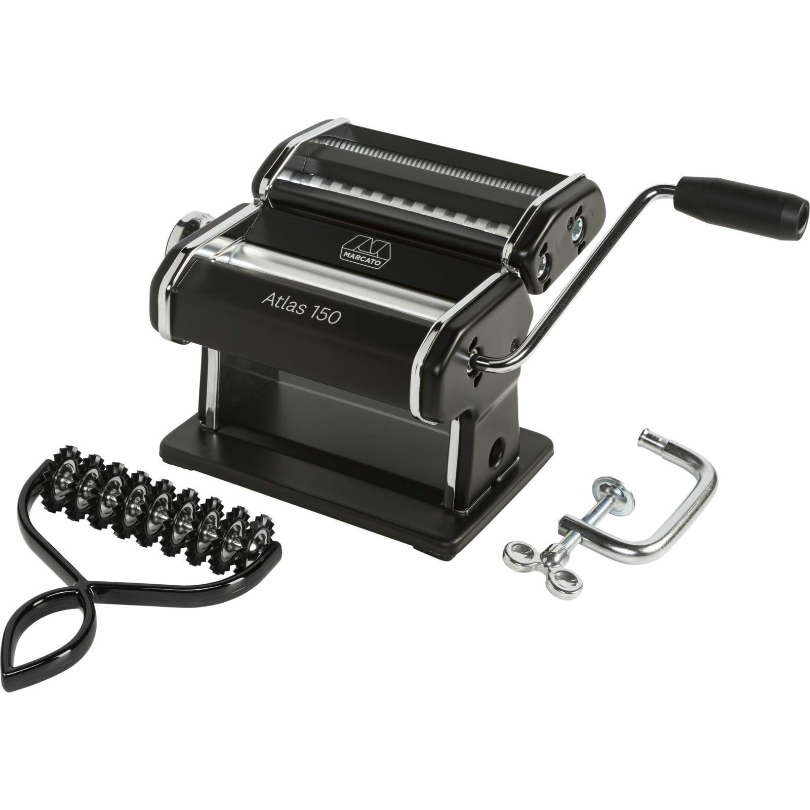 Marcato ATLAS 150 Tésztakészítő gép Tésztavágóval - Fekete (AT-150-NER-PB)