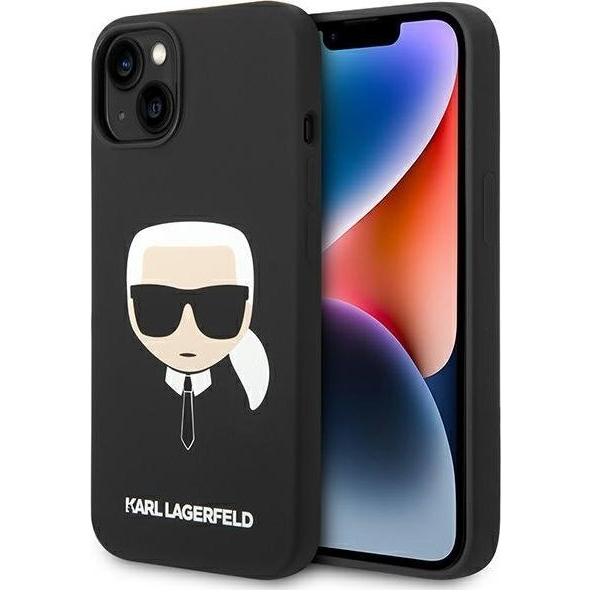 Karl Lagerfeld Silicone Karl`s Head Apple iPhone 14 Plus Magsafe hátlap tok, fekete (KLD1259)