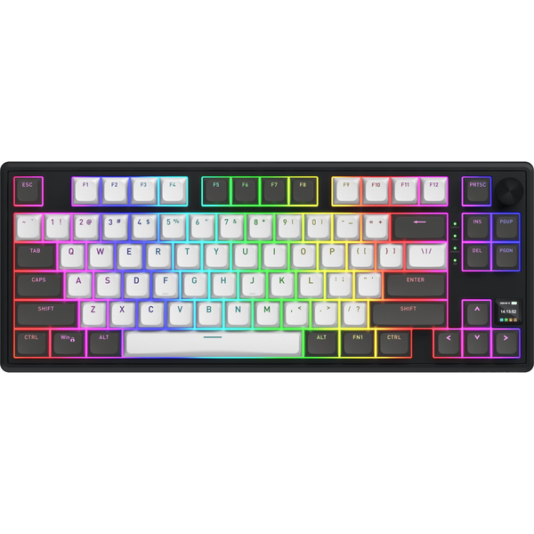 HATOR Skyfall Pro Wireless 80 toetsenbord Gamen USB + RF Wireless + Bluetooth QWERTY Amerikaans Engels Zwart, Grijs