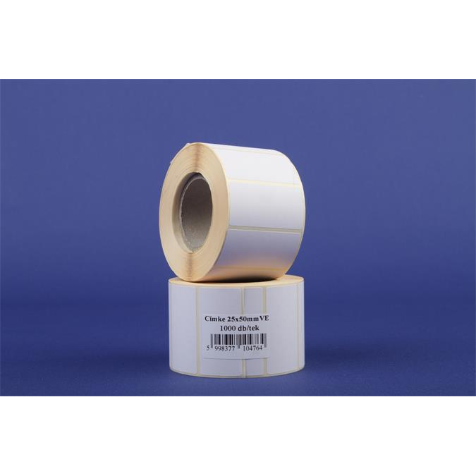 Etikett, vellum, 25×50 mm, 1 000 db/tekercs (ISCT2550V) (ISCT2550V)