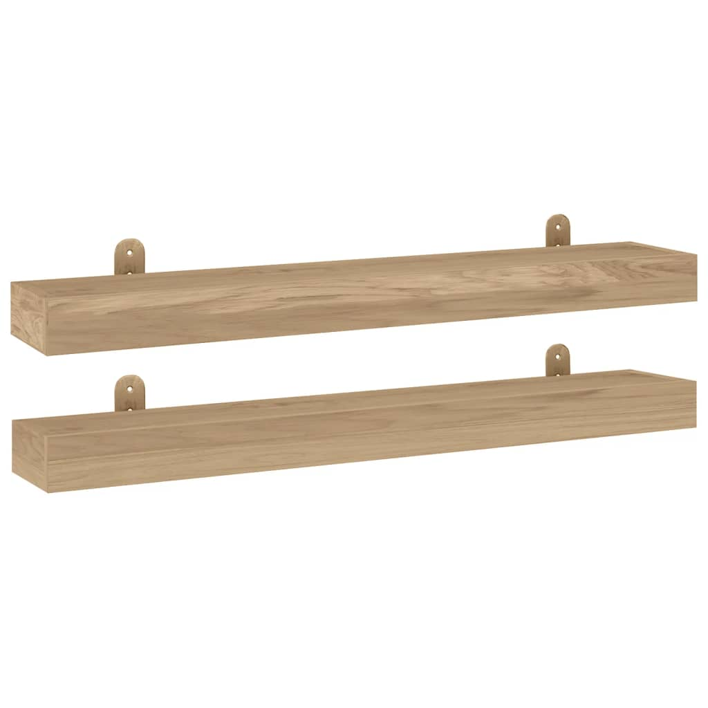 2 db tömör tíkfa falipolc 90 x 15 x 6 cm (340756)