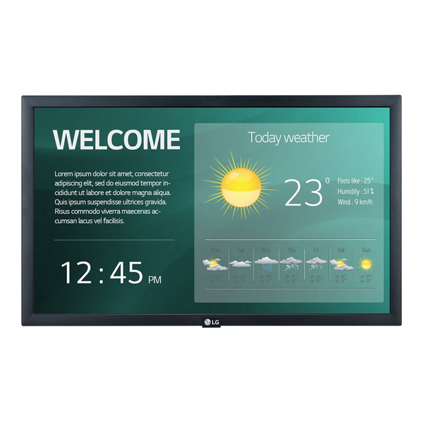 LG 22SM3G-B дисплей за сигнализация Обществен цифров плосък панел 54,6 см (21.5") IPS Wi-Fi 250 cd/m² Full HD Черен Вграден процесор 16/7