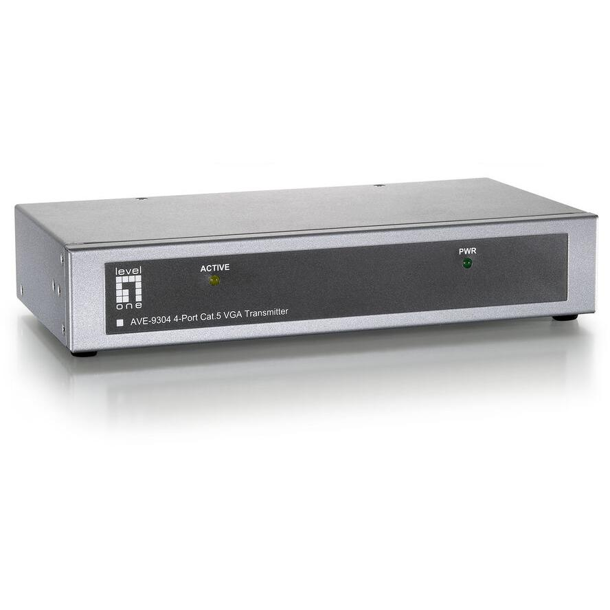 LevelOne AVE-9304 audió/videó jeltovábbító AV jeltovábbító Fekete, Ezüst (AVE-9304)