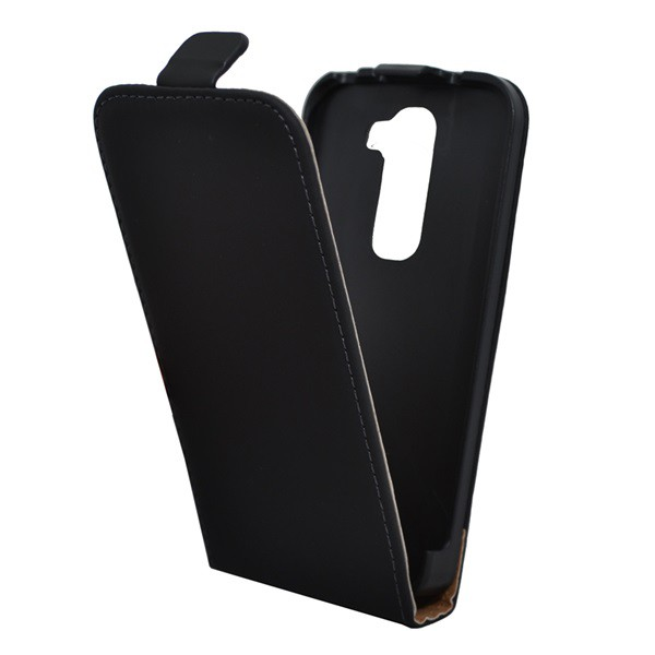 Tok álló, bőr hatású (FLIP, lefelé nyíló) FEKETE [LG G2 mini (D620)] (5996457459223)