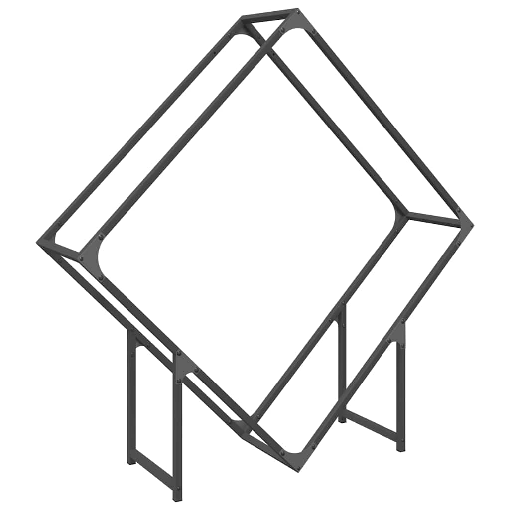 fekete hidegen hengerelt acél tűzifatároló 100x25x100 cm (864287)
