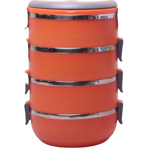 Kamille Termos obiadowy 4 poziomowy 2.8 l Pomarańczowy 