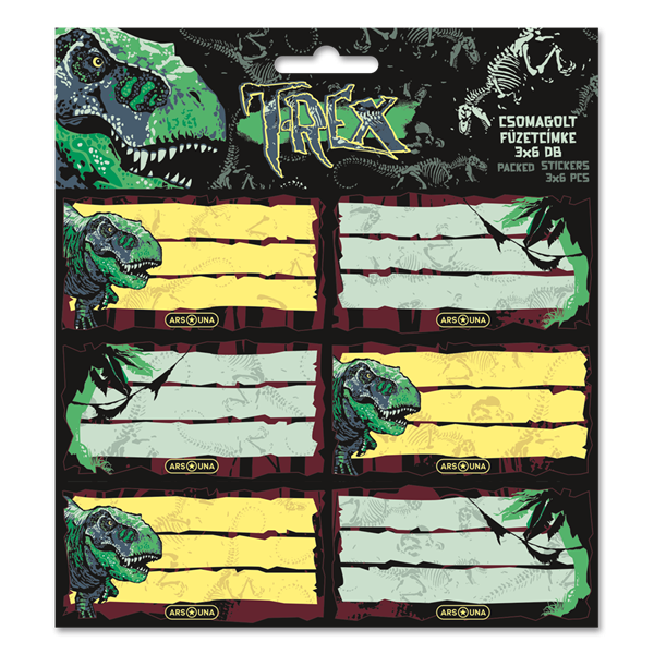 Ars Una T-Rex 24 (5346) 3x6 db-os csomagolt füzetcímke (53833464)