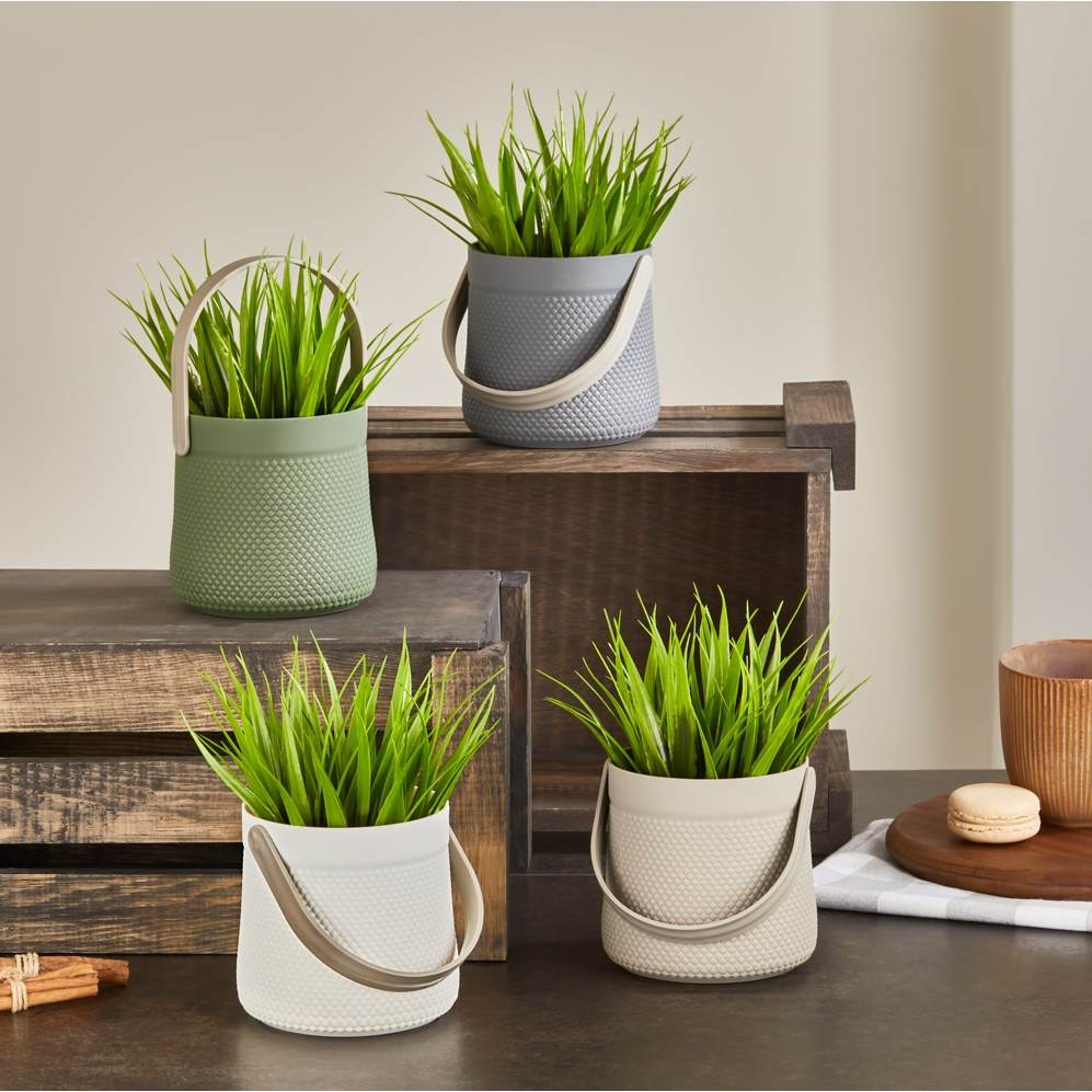 Iris E5764 Dekoráció művirággal cserépben 11x18cm - Többféle (E5764)