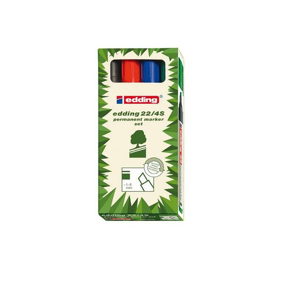 Edding 22 Ecoline 1-5mm permanent marker (4db) - Vegyes színű