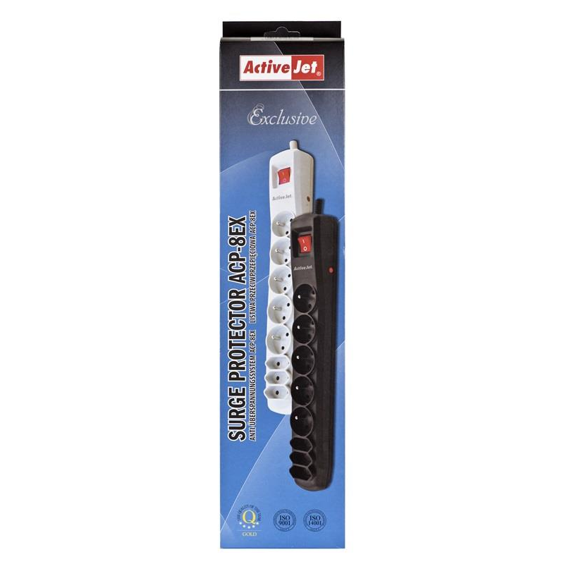 Activejet ACP-8EX APN-8g/1,5m-GR 8-as túlfeszültség védő - elosztó 1.5m (APN-8G/1,5M-GR)
