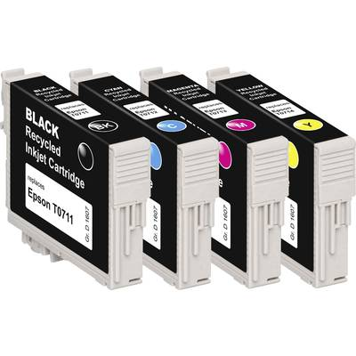 Set cartuse cerneala, Basetech, Epson T0711, T0712, T0713, T0714, Negru/Cyan/Magenta/Galben