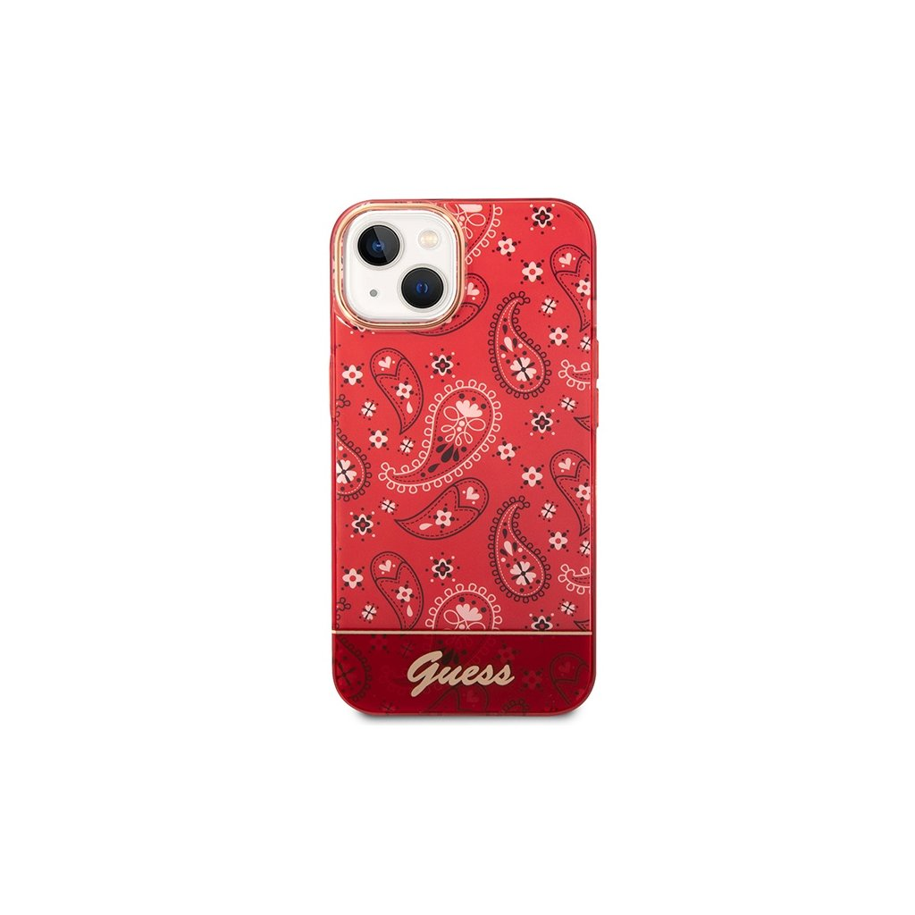 Guess Bandana Paisley Apple iPhone 14 Plus Tok - Piros/Mintás (GUHCP14MHGBNHR)