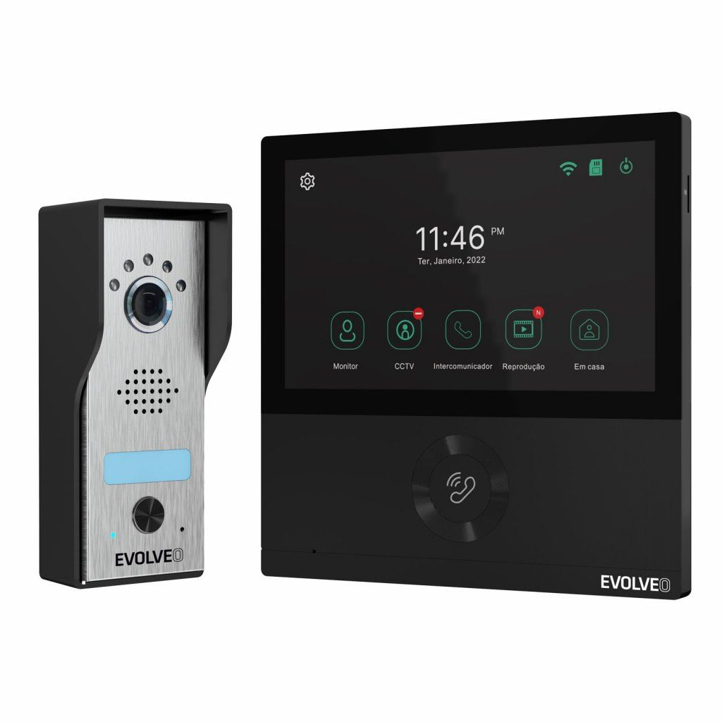 Evolveo DoorPhone AHD7 otthoni WiFi videotelefon készlet kapu- vagy ajtóvezérléssel (DPAHD7-B) (DPAHD7-B)