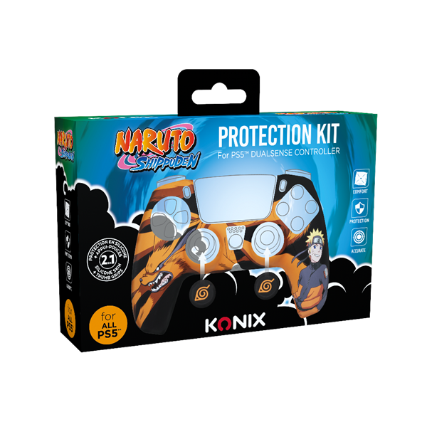Konix Naruto PlayStation 5 Dualsense Kontroller Védőkészlet - Narancssárga / Fekete