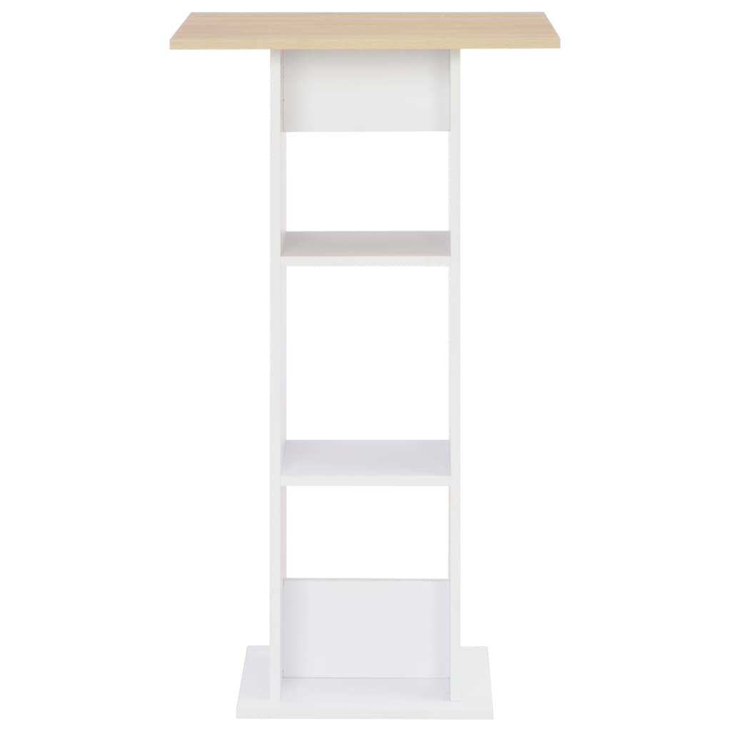 fehér és sonoma-tölgy színű bárasztal 60 x 60 x 110 cm (280209)