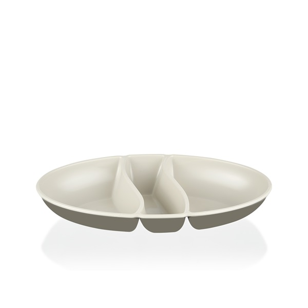 IRIS L-00517 dupla színű snack tál, zöld, szürke, beige (L-00517)