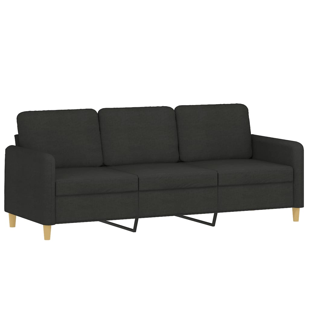3 személyes fekete szövetkanapé 180 cm (359490)