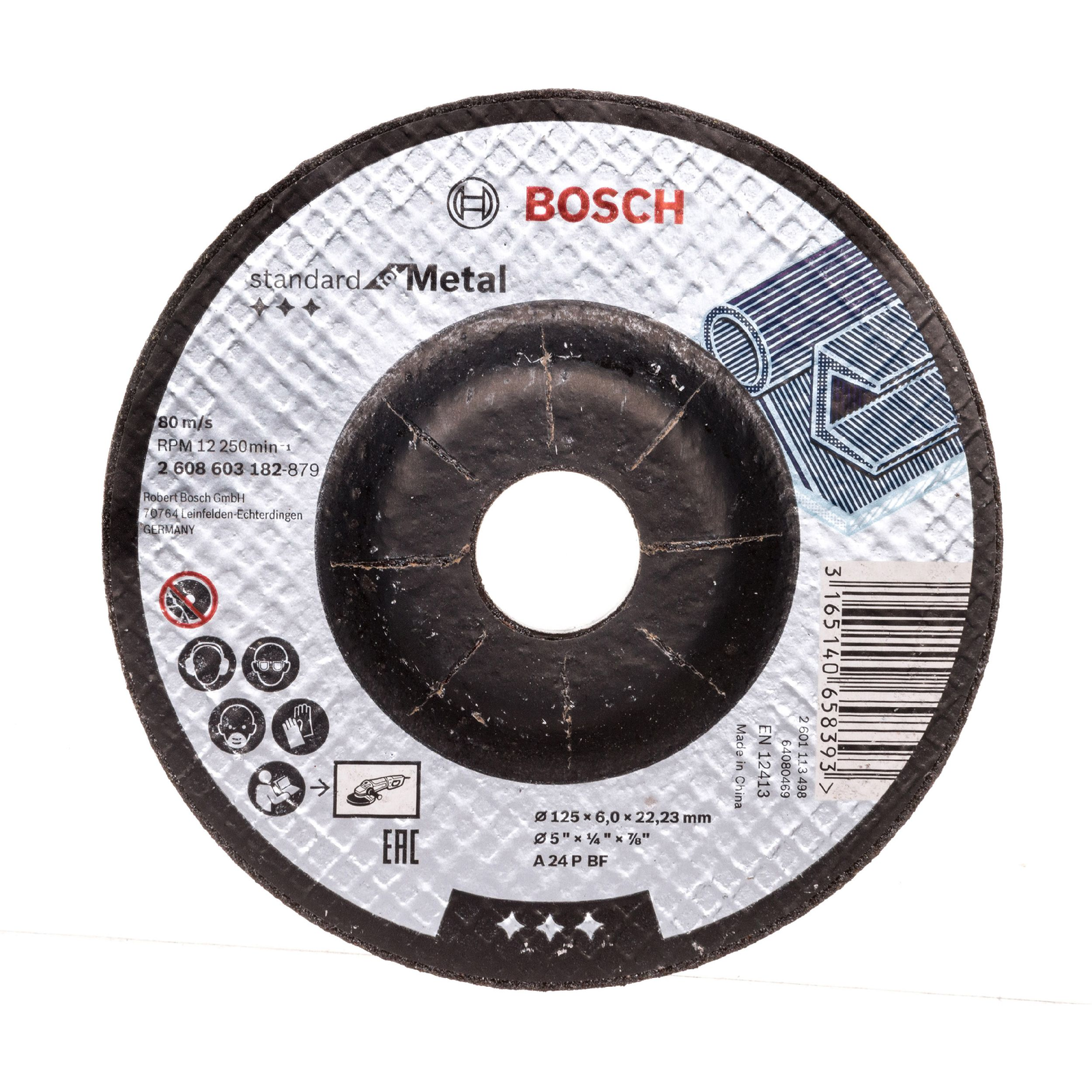 Bosch A24PBF Csiszolótárcsa - 125 x 22,23 x 6 mm (2.608.603.182)