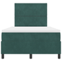 Ágykeret Mattal és LED-del Sötétzöld 120x190 cm Bársony
