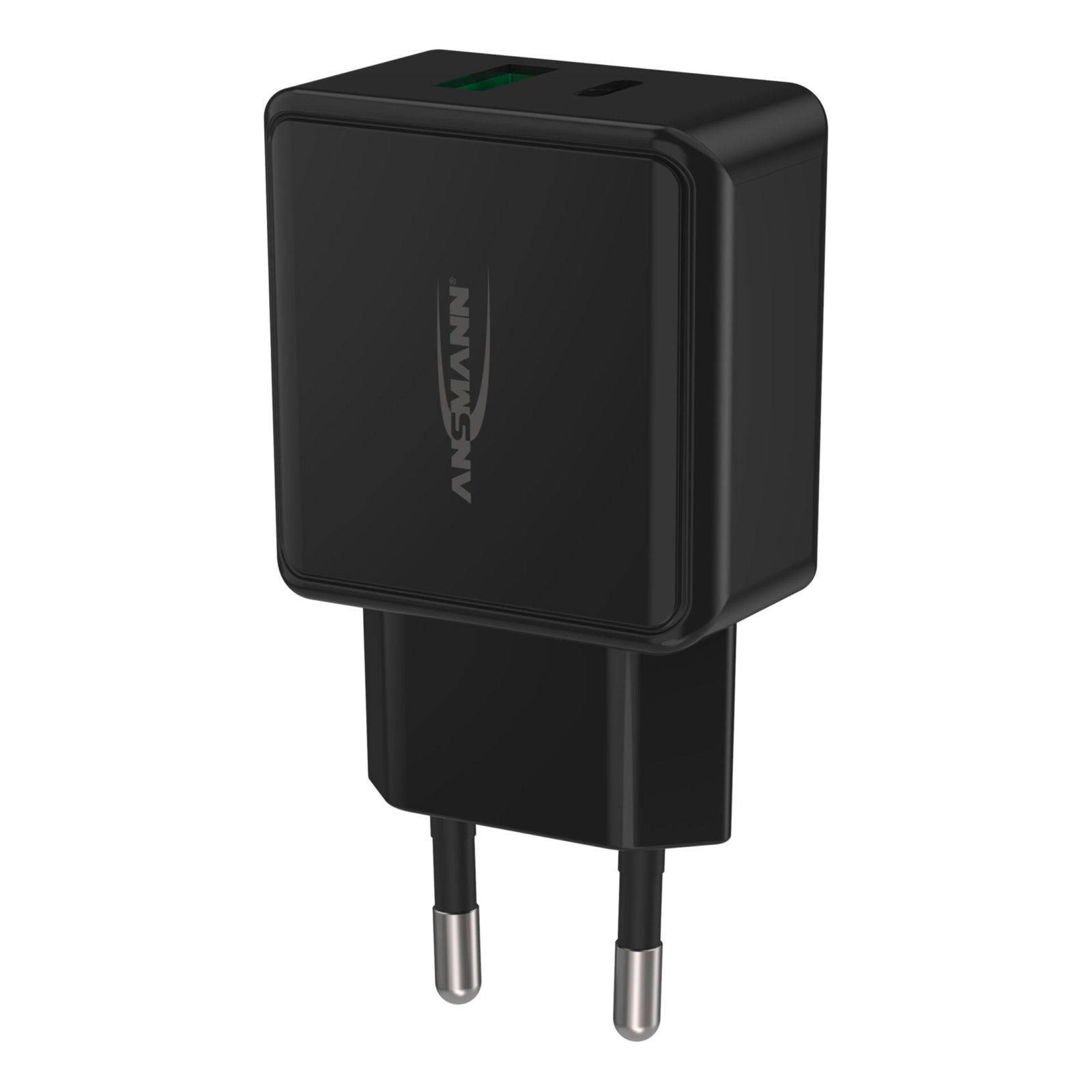 Ansmann HC218PD Hálózati USB-C / USB-A töltő - Fekete (20W) (1001-0109)