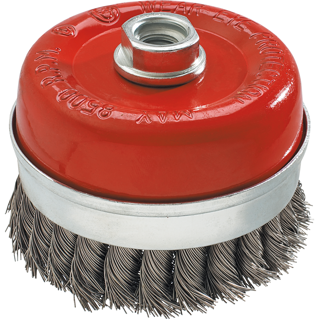 Megerősített Drótkefe, 65 mm x M14, Inox (57H585)