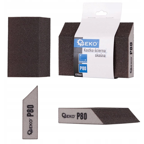 Kostka ścierna skośna 125x90x25mm P80 (250)
