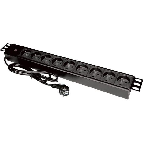  Act Listwa zasilająca 19" 230V - 9 gniazd (typu E - CEE 7/5), z diodą LED, kabel 1,8m CEE 7/7 